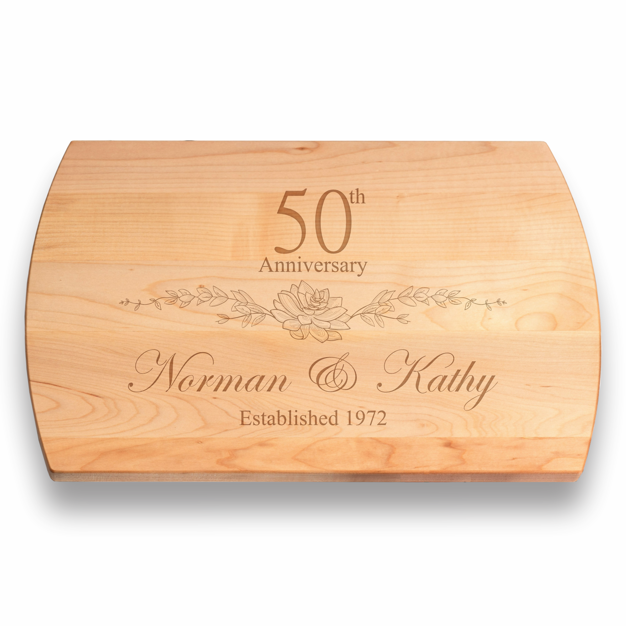 Floral Anniversary | Personalized Engraved Cutting Board
